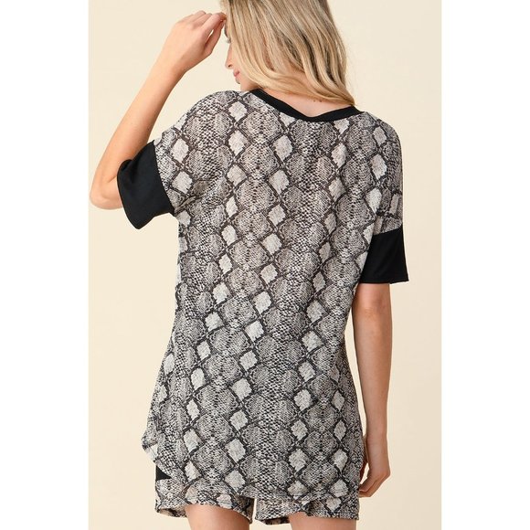 Blumin Snake Print Loungewear Short Set - Picture 5 of 6